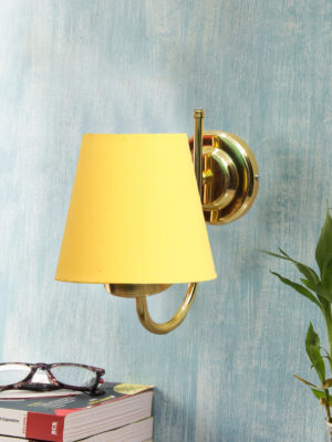Ambika Home Yellow cotton wall mounted Gold Lamp | Modern Decorative Wall Lamp for Living Room, Bedroom & Hallway