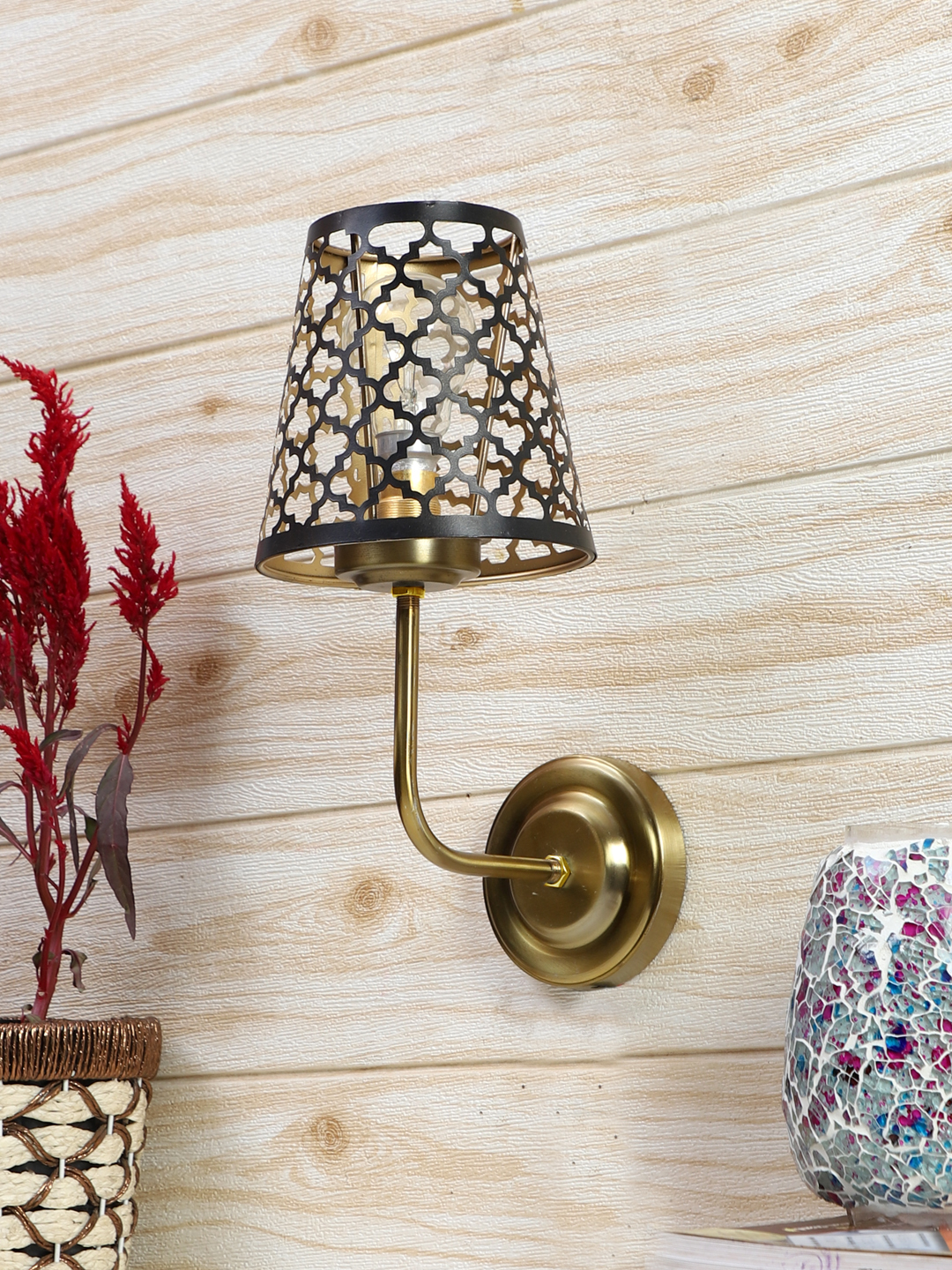 Ambika Home Premium Gold Wall Mounted Lamp for Bedroom & Corridor | Luxury Decorative Wall Light for Living Room, Bedroom, Hallway & Home Décor