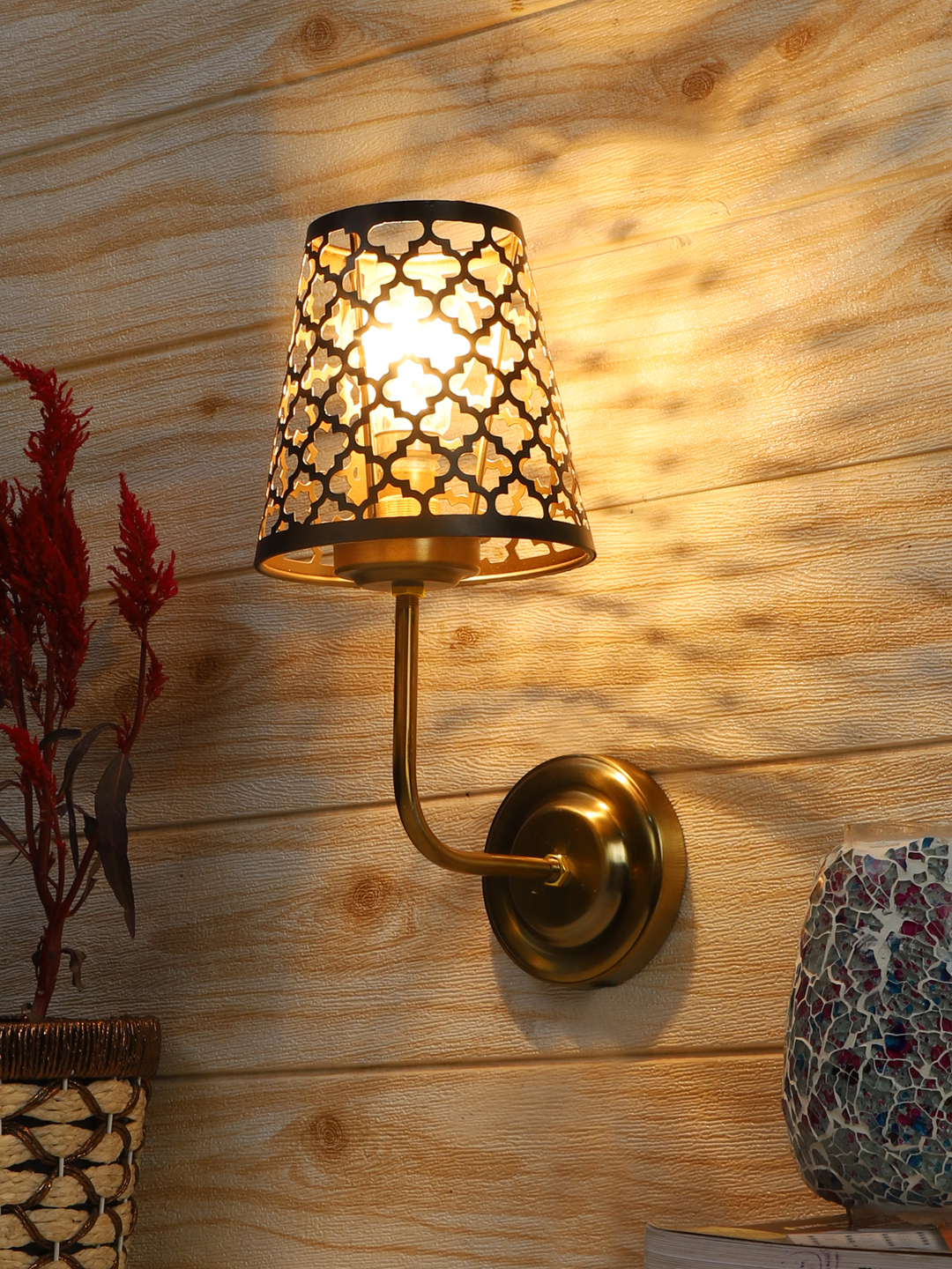 Ambika Home Premium Gold Wall Mounted Lamp for Bedroom & Corridor | Luxury Decorative Wall Light for Living Room, Bedroom, Hallway & Home Décor - Image 2