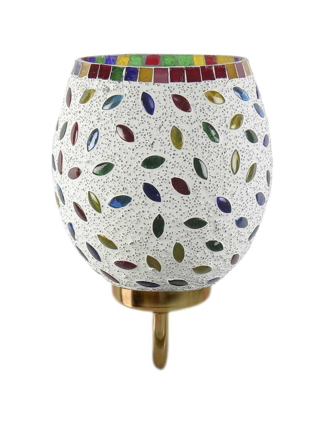 Ambika Home Multicolor Mosiac Glass wall mounted Gold Lamp | Modern Decorative Wall Lamp for Living Room, Bedroom & Hallway - Image 3