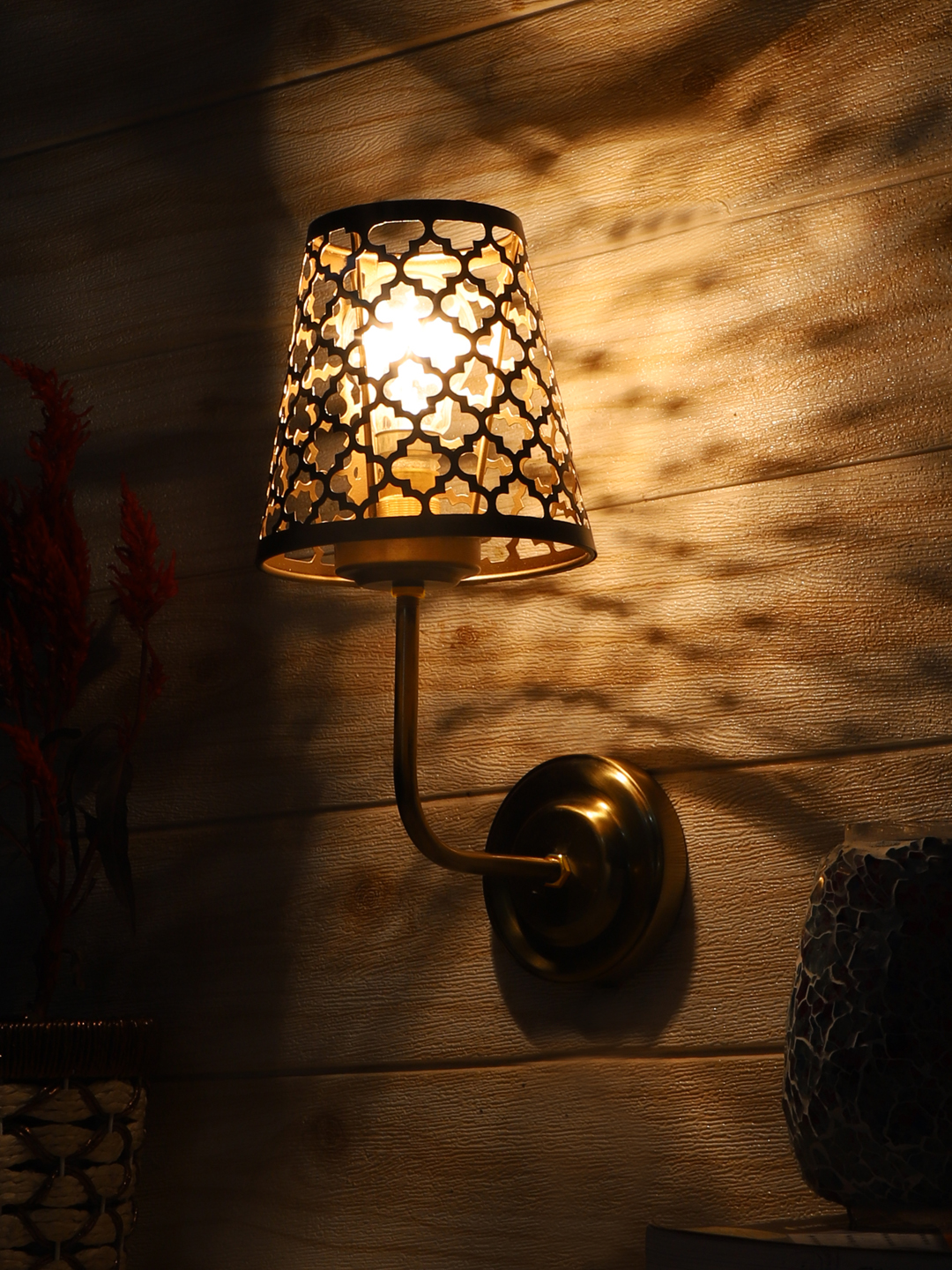 Ambika Home Premium Gold Wall Mounted Lamp for Bedroom & Corridor | Luxury Decorative Wall Light for Living Room, Bedroom, Hallway & Home Décor - Image 3