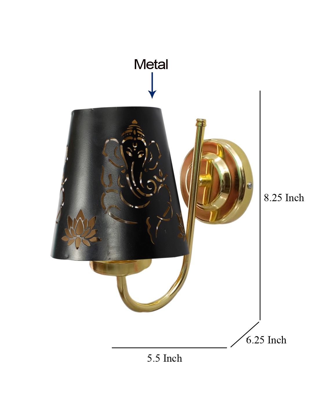 Ambika Home Ganesha JI wall shade with Gold Wall Mounted Lamp | Modern Decorative Wall Lamp for Living Room, Bedroom & Hallway - Image 4