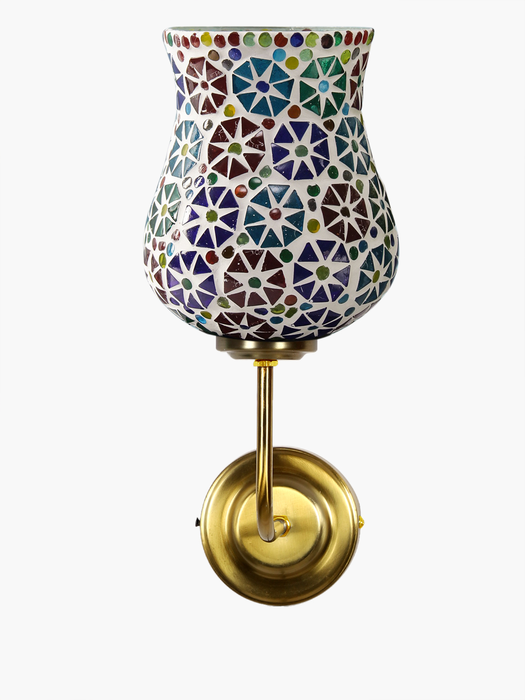 Ambika Home Luxury Mosaic Glass Wall Lamp with Rich Gold Metal Base | Luxury Decorative Wall Light for Living Room, Bedroom, Hallway & Home Décor - Image 5