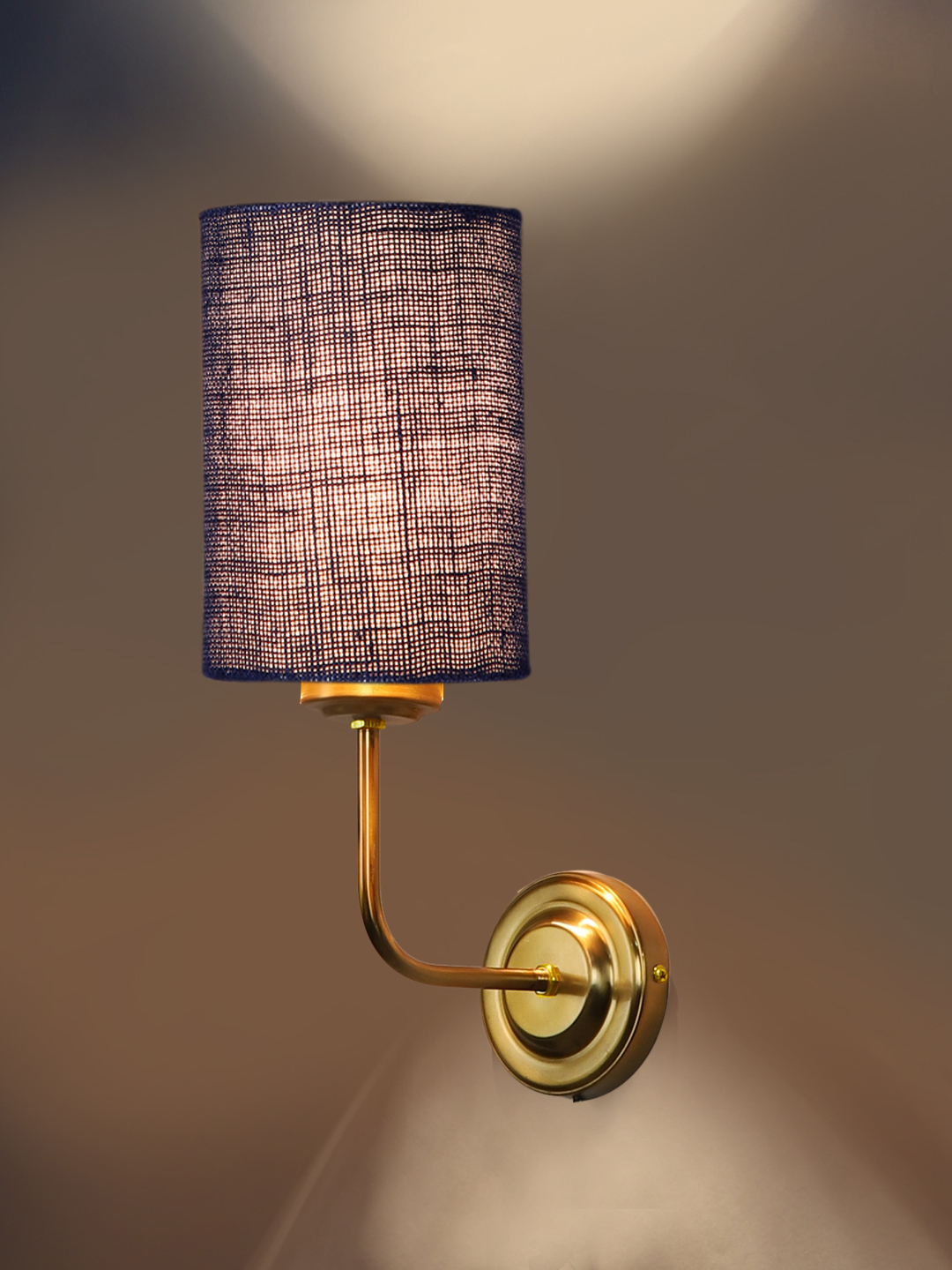 Ambika Home Classic Blue Jute Wall Mounted Lamp with Gold Base for Bedroom & Study | Luxury Decorative Wall Light for Living Room, Bedroom, Hallway & Home Décor - Image 7
