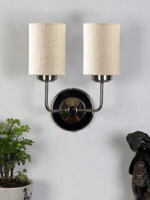 Ambika Home Orange cotton Wall mounted Lamp Steel Base Decorative Wall Lamp for Living Room, Bedroom & Hallway