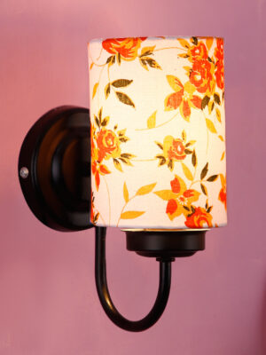 Ambika Home Multicolor cotton shade wall mounted lamp with iron base Decorative Wall Lamp for Living Room, Bedroom & Hallway