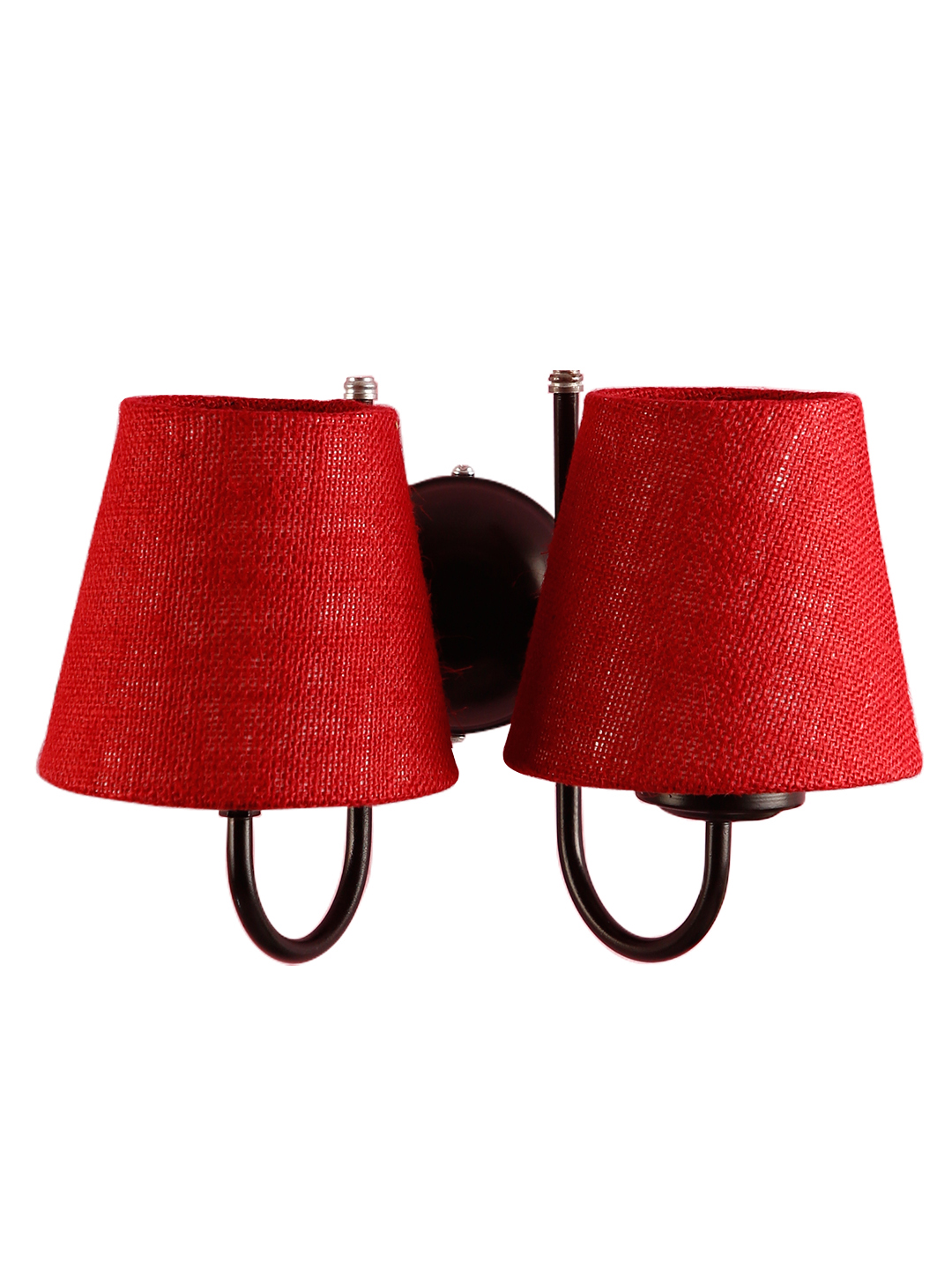 Ambika Home Dual Maroon Jute Wall Mounted Lamp Iron Base Decorative Wall Lamp for Living Room, Bedroom & Hallway - Image 3