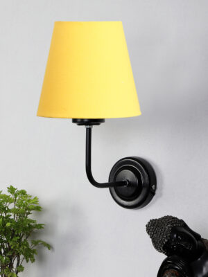 Ambika Home Yellow cotton Wall mounted Lamp Iron Base Decorative Wall Lamp for Living Room, Bedroom & Hallway