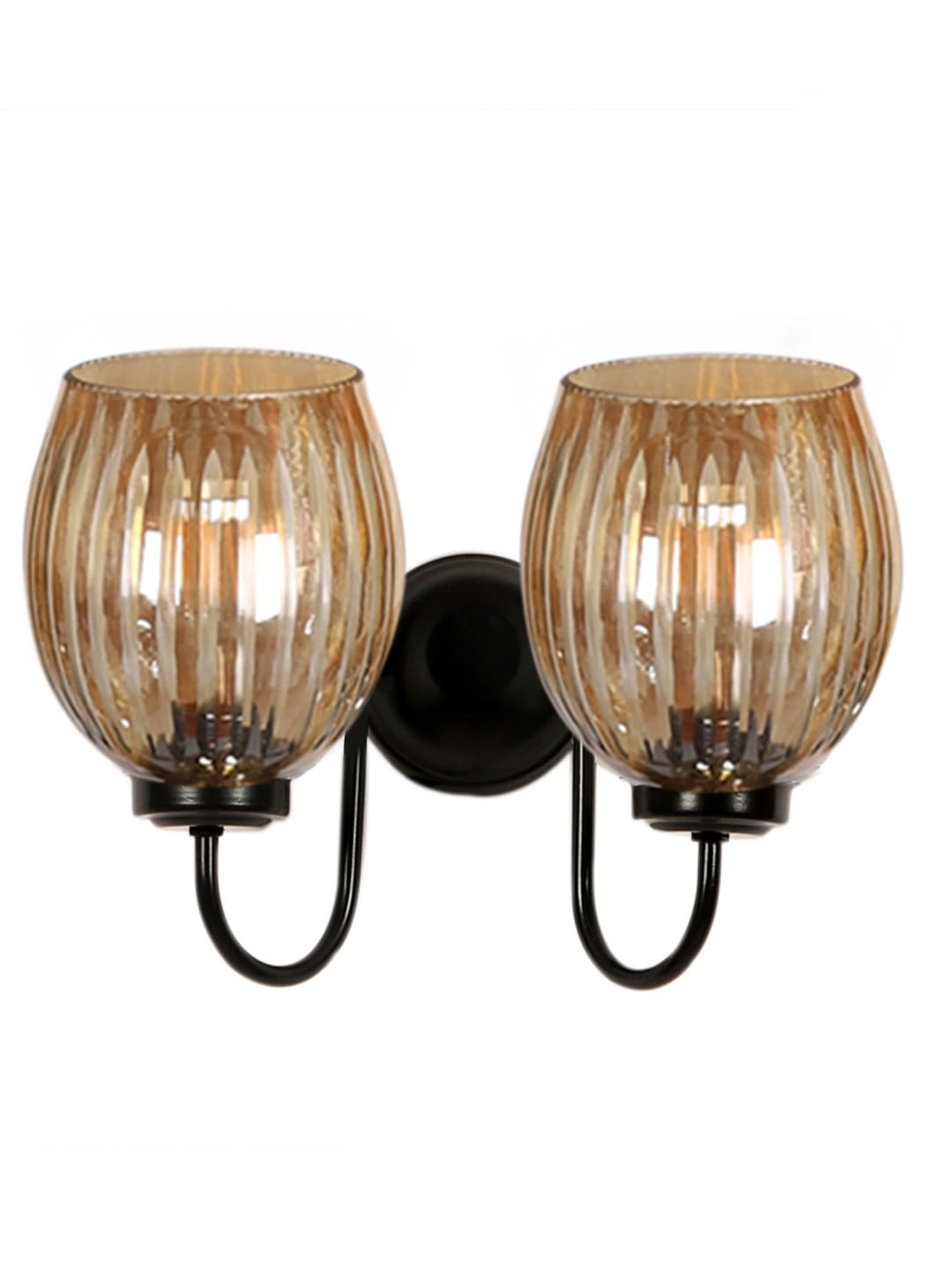Ambika Home Dual Wall mounted Black lamp with Diamond Cut Smoke Glass | Modern Wall Light for Living Room Bedroom Hallway Lobby Staircase | Decorative Indoor Wall Sconce - Image 8