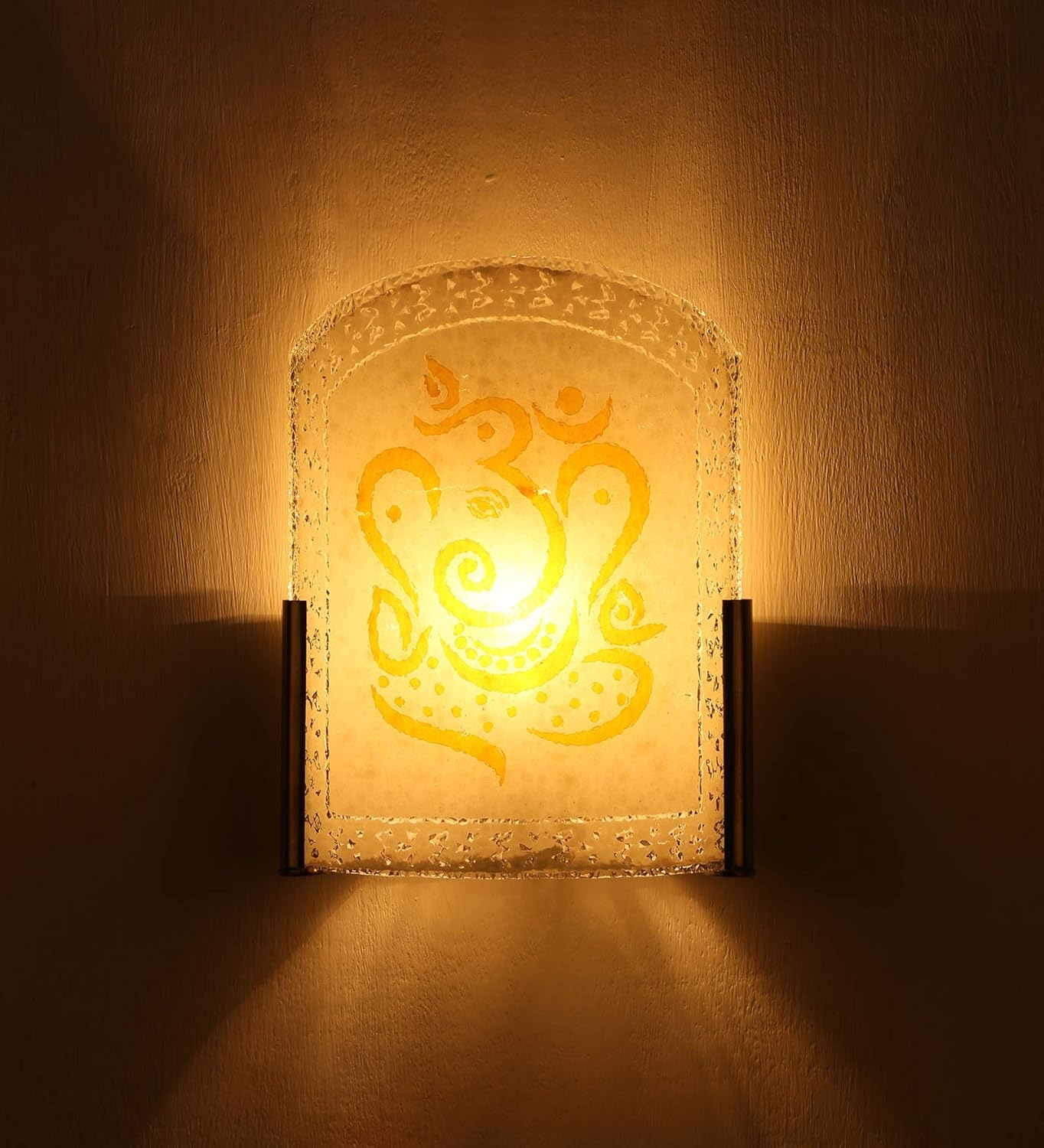 Ambika Home Yellow Ganesh Ji Wall Mounted Lamp for Home Entrance & Temple Decor - Image 3