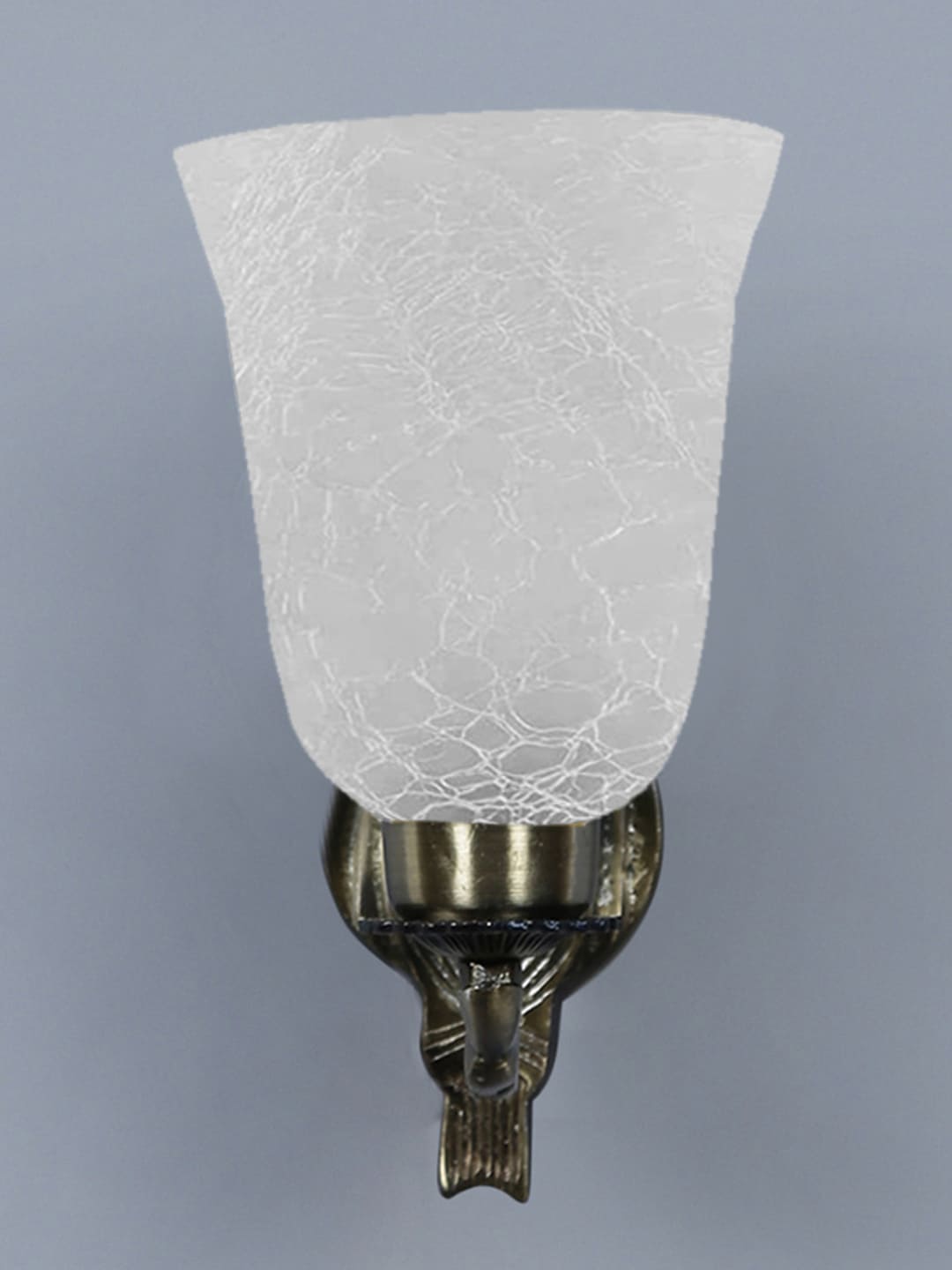 Ambika Home Antique wall lamp with White Milky Crinkle Glass | Modern Wall Light for Living Room Bedroom Hallway Lobby Staircase | Decorative Indoor Wall Sconce - Image 5