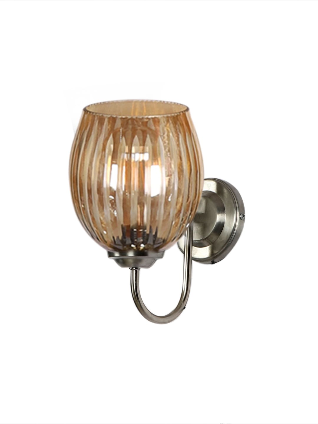 Ambika Home Steel wall mounted lamp with Diamond Cut Smoke Glass | Modern Wall Light for Living Room Bedroom Hallway Lobby Staircase | Decorative Indoor Wall Sconce - Image 4
