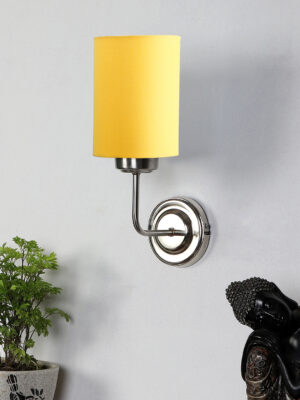 Ambika Home White & Black cotton Wall mounted Lamp Steel Base Decorative Wall Lamp for Living Room, Bedroom & Hallway
