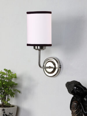 Ambika Home White Jute Wall Mounted Lamp Steel Base Decorative Wall Lamp for Living Room, Bedroom & Hallway