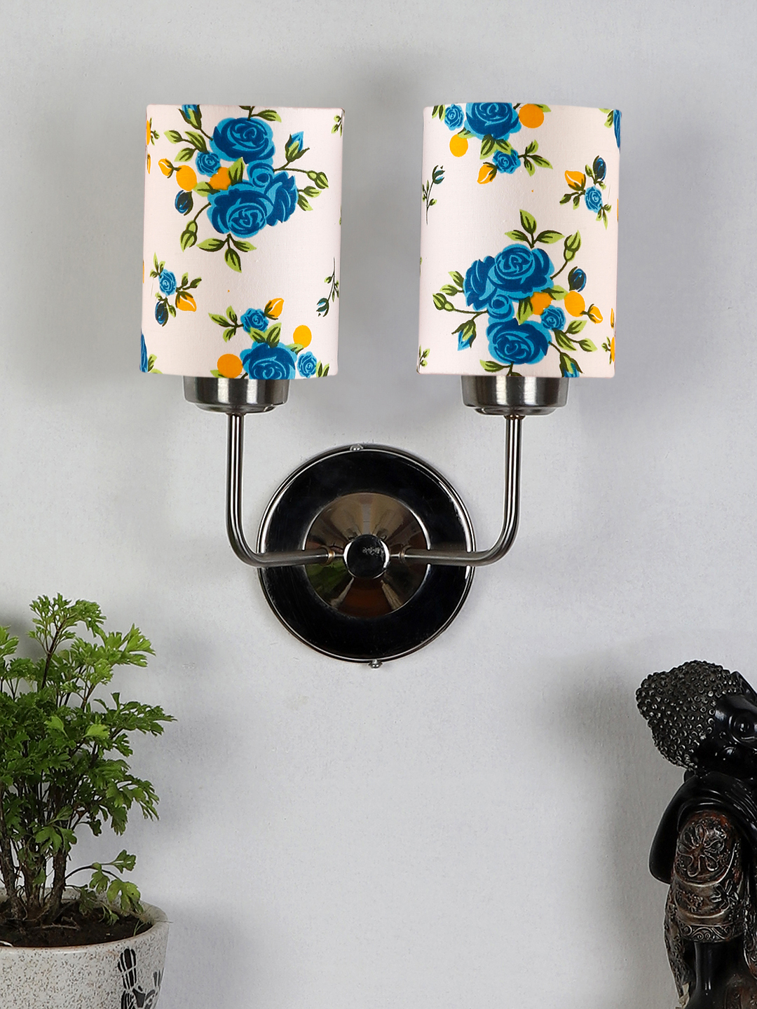 Ambika Home Dual Multicolor cotton shade wall mounted lamp with Steel Base Decorative Wall Lamp for Living Room, Bedroom & Hallway - Image 9