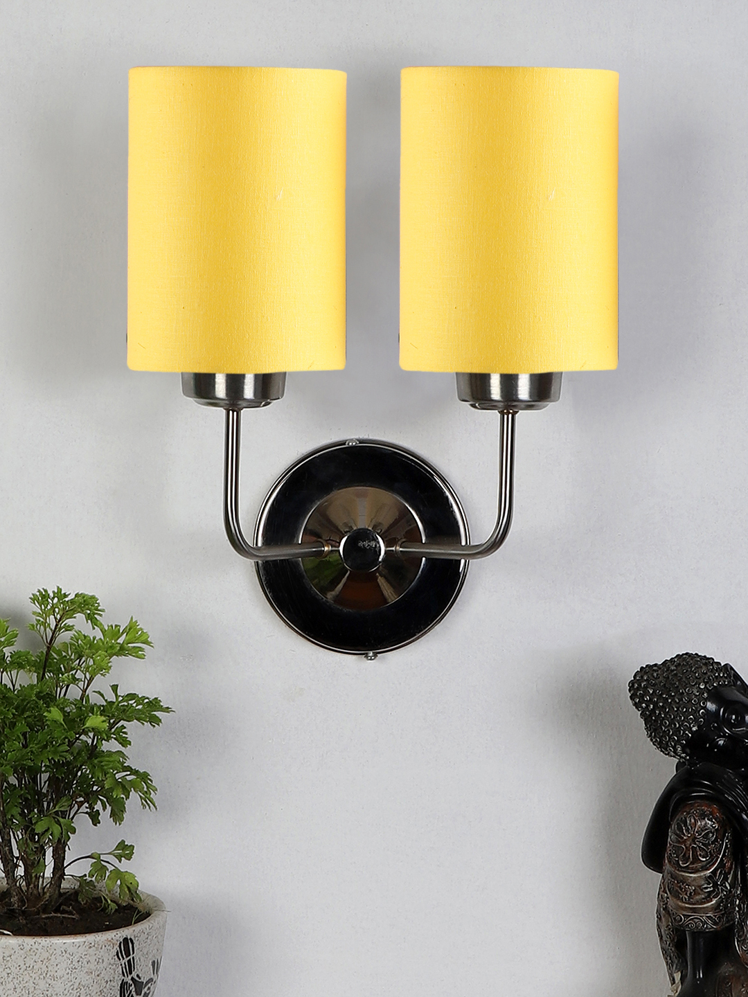 Ambika Home Dual White & Black cotton Wall mounted Lamp Steel Base Decorative Wall Lamp for Living Room, Bedroom & Hallway - Image 9