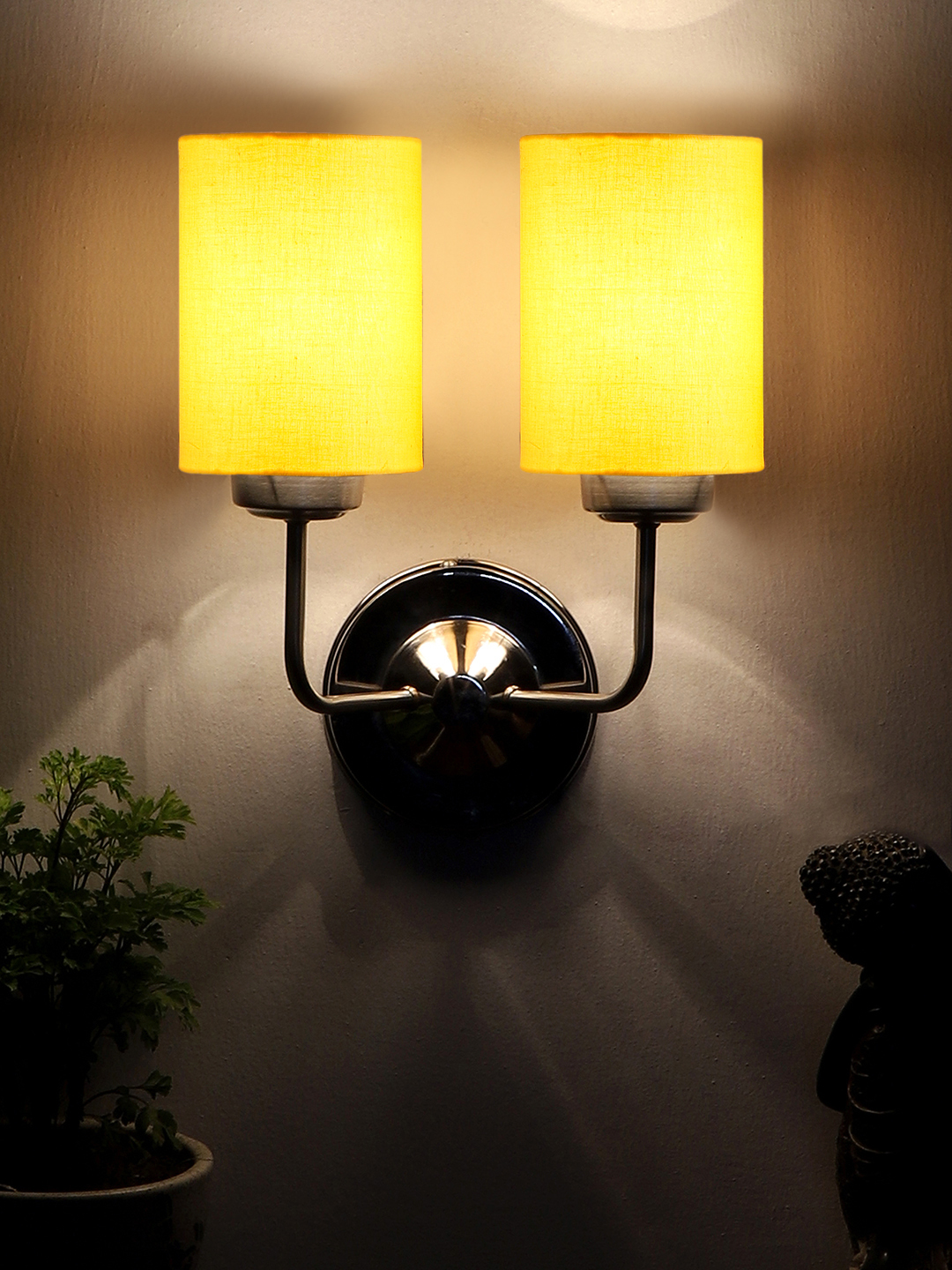 Ambika Home Dual White & Black cotton Wall mounted Lamp Steel Base Decorative Wall Lamp for Living Room, Bedroom & Hallway - Image 12