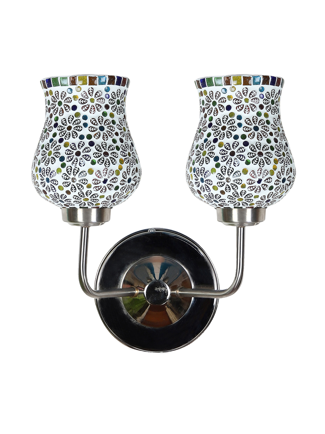 Ambika Home Dual Multicolor Mosaic Glass Wall Mounted Lamp with Steel Base Decorative Wall Lamp for Living Room, Bedroom & Hallway - Image 4