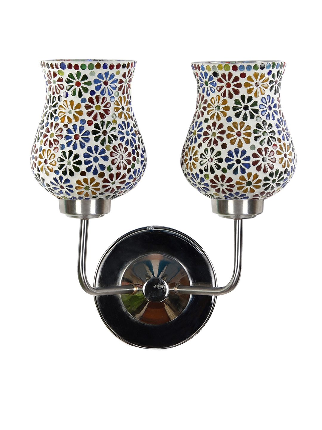 Ambika Home Dual Multicolor Mosaic Glass Wall Mounted Lamp with Steel Base Decorative Wall Lamp for Living Room, Bedroom & Hallway - Image 4