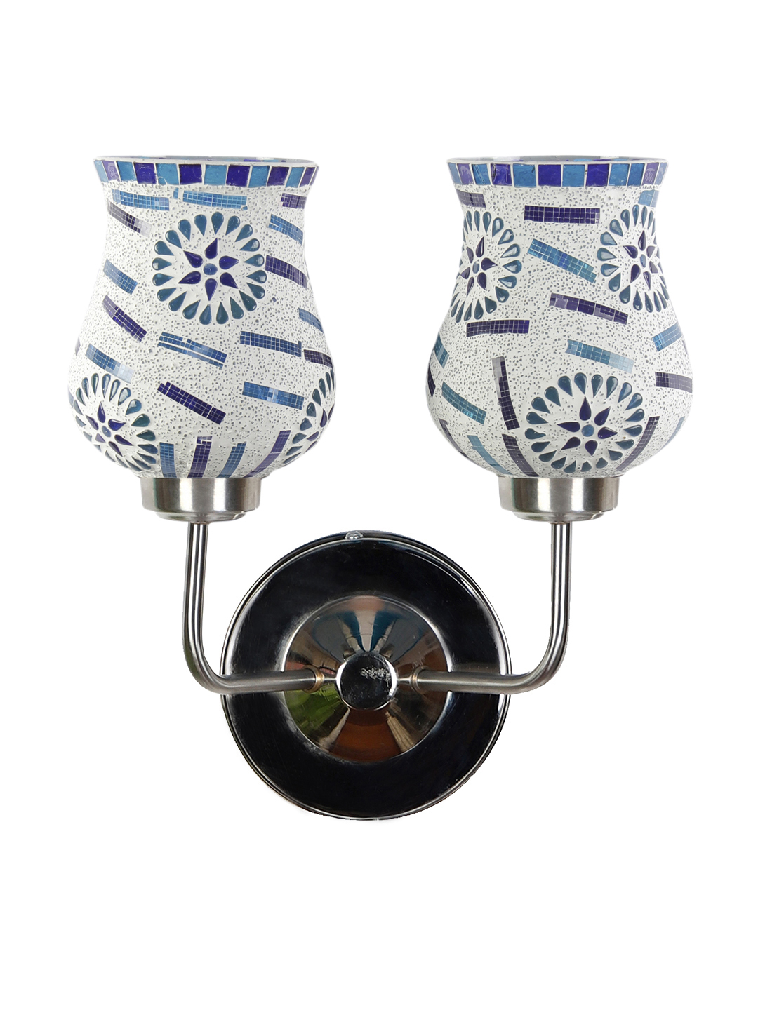 Ambika Home Dual Multicolor Mosaic Glass Wall Mounted Lamp with Steel Base Decorative Wall Lamp for Living Room, Bedroom & Hallway - Image 4