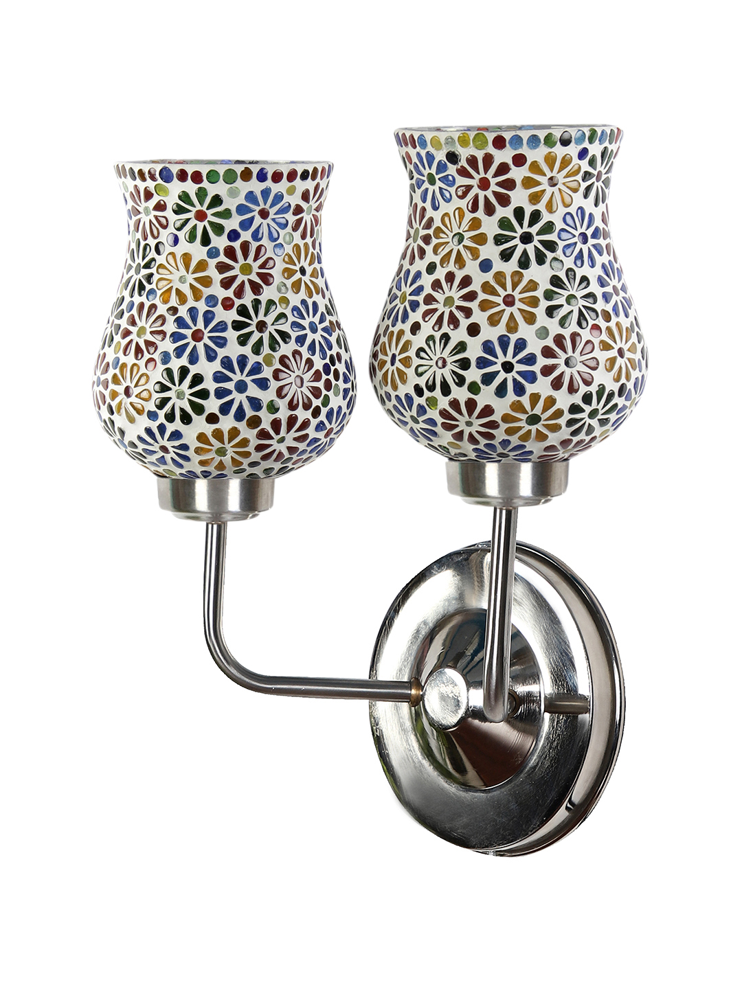 Ambika Home Dual Multicolor Mosaic Glass Wall Mounted Lamp with Steel Base Decorative Wall Lamp for Living Room, Bedroom & Hallway - Image 8