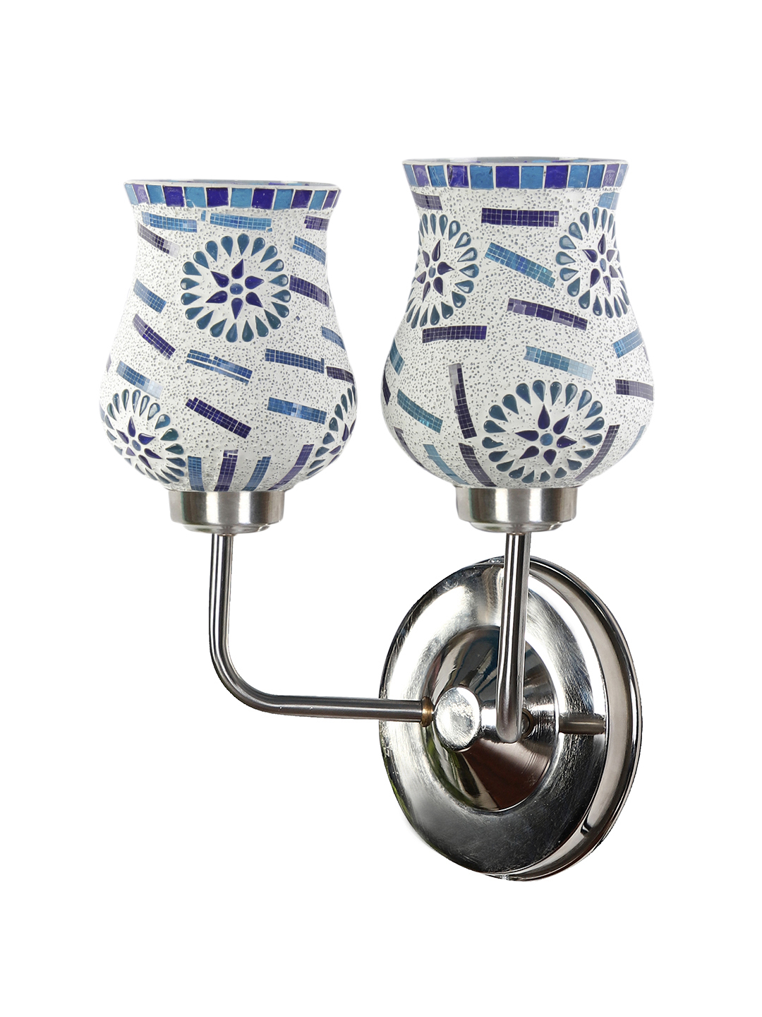 Ambika Home Dual Multicolor Mosaic Glass Wall Mounted Lamp with Steel Base Decorative Wall Lamp for Living Room, Bedroom & Hallway - Image 6