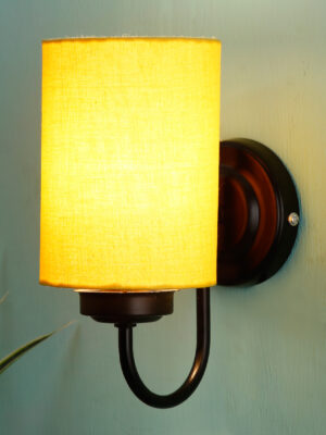 Ambika Home Yellow cotton Wall mounted Lamp Iron Base Decorative Wall Lamp for Living Room, Bedroom & Hallway