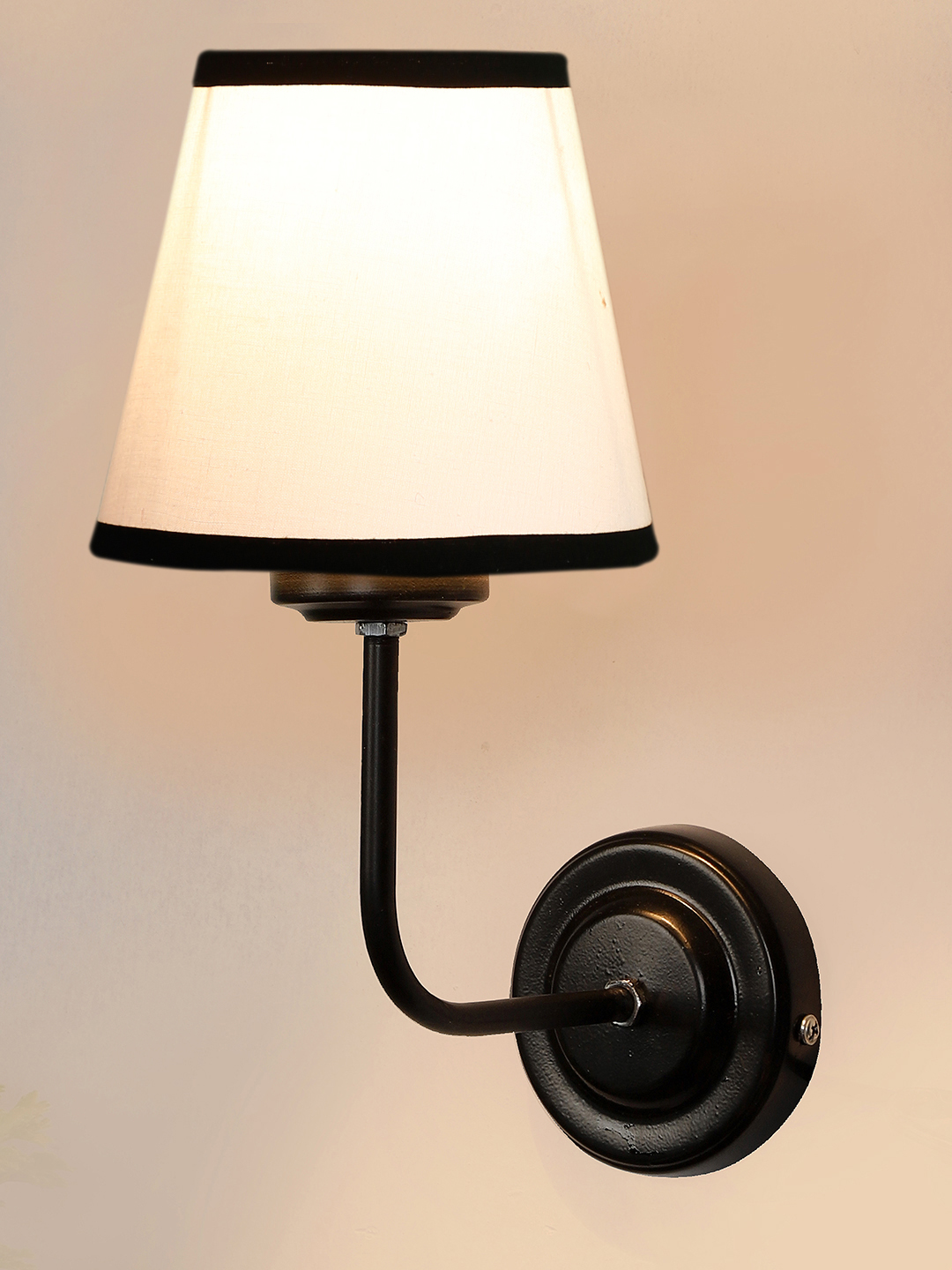 Ambika Home White & Black cotton Wall mounted Lamp Iron Base Decorative Wall Lamp for Living Room, Bedroom & Hallway - Image 5