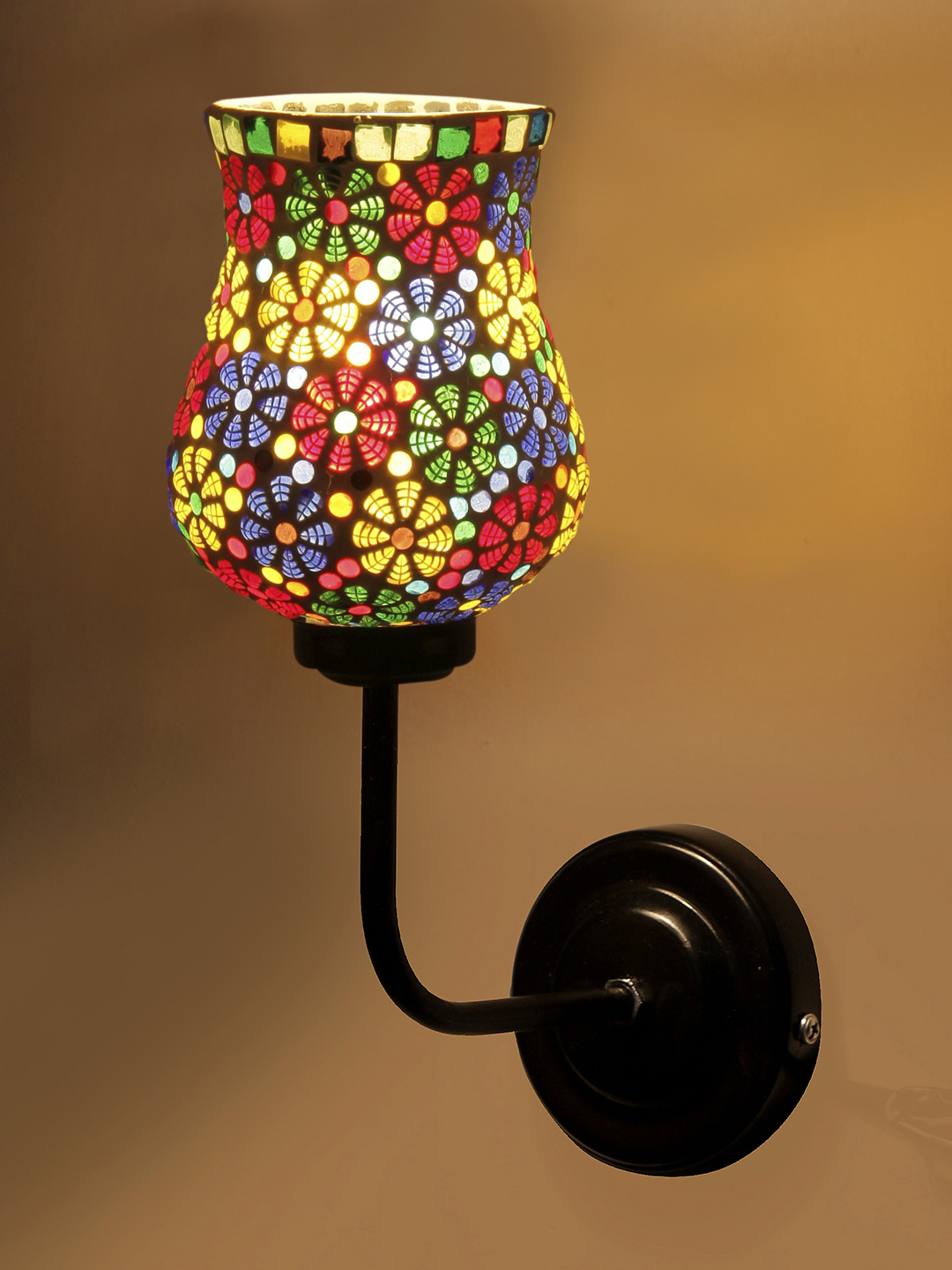 Ambika Home Multicolor Mosaic Glass shade wall mounted lamp with iron base Decorative Wall Lamp for Living Room, Bedroom & Hallway - Image 5