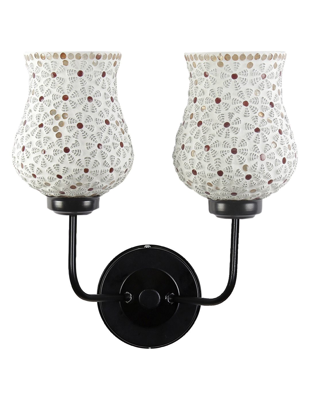 Ambika Home Dual Multicolor Mosaic Glass Wall Mounted Lamp with Iron Base Decorative Wall Lamp for Living Room, Bedroom & Hallway - Image 8