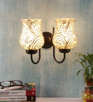 Ambika Home Dual wall Mounted Lamp with Mosaic Glass Decorative Wall Lamp for Living Room, Bedroom & Hallway