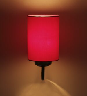 Ambika Home Red cotton Wall mounted Lamp Iron Base Decorative Wall Lamp for Living Room, Bedroom & Hallway