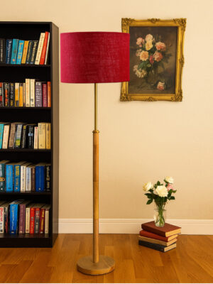 Ambika Home Blue  Shade Premium Floor Lamp for Living Room, Bedroom & Hallway | Decorative Standing Light | E27 Holder Included Bulb