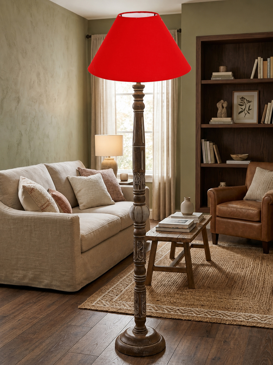 Ambika Home Velvet Glow White Brushed Floor Lamp | Premium Living Room, Bedroom & Hallway Lighting | E27 Holder & Bulb Included