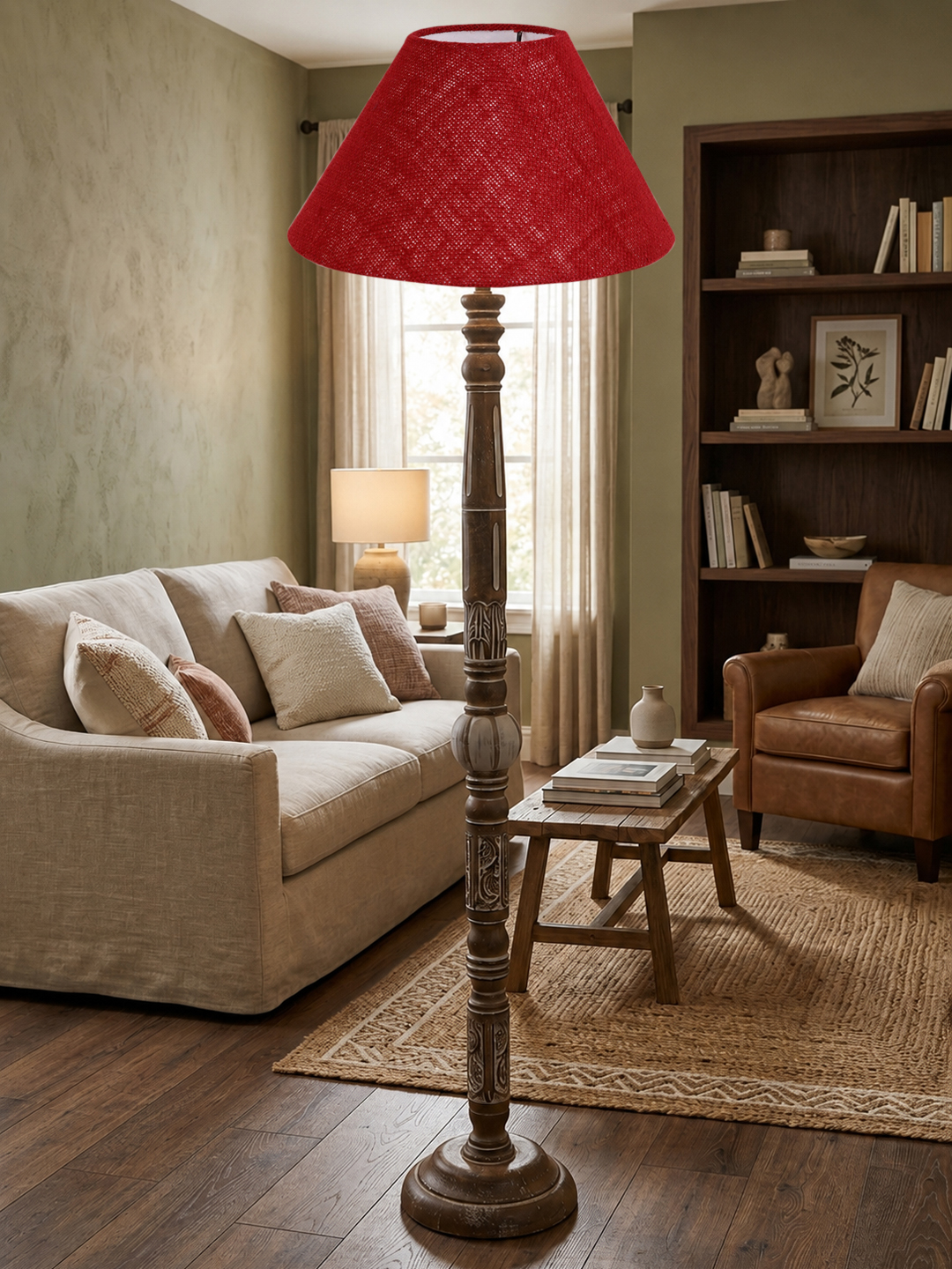 Ambika Home Pearl Haven White Brushed Floor Lamp | Premium Living Room, Bedroom & Hallway Lighting | E27 Holder & Bulb Included
