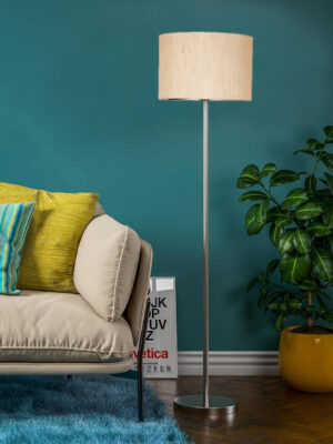 Ambika Home Luxury Off-white  Steel Floor Lamp for Designer Living Rooms | Premium Statement Lighting | E27 Holder Included Bulb