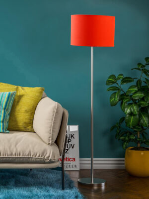 Ambika Home Contemporary Orange  Steel Floor Lamp for Sophisticated Homes & Hotels | E27 Holder Included Bulb