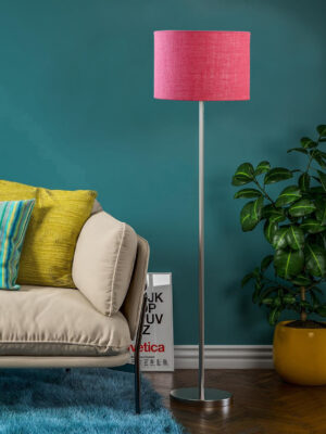 Ambika Home Royal Pink  Steel Standing Lamp for Upscale Interior Decor | E27 Holder Included Bulb