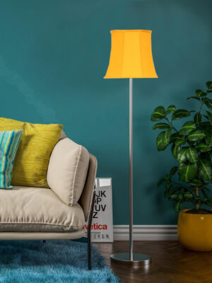 Ambika Home Artisan Yellow Steel Floor Lamp with Luxury Designer Appeal | E27 Holder Included Bulb