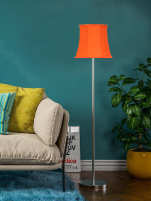 Ambika Home Royal Orange  Steel Standing Lamp for Upscale Interior Decor | E27 Holder Included Bulb