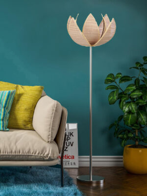 Ambika Home Contemporary Beige  Steel Floor Lamp for Sophisticated Homes & Hotels | E27 Holder Included Bulb