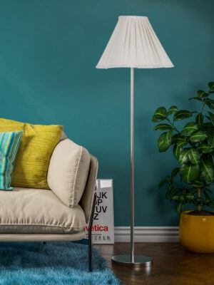 Ambika Home Artisan Off-white  Steel Floor Lamp with Luxury Designer Appeal | E27 Holder Included Bulb