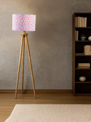 Ambika Home Designer Multi  Wooden Natural Tripod Floor Light for Living Space & Hotels | E27 Holder Included Bulb