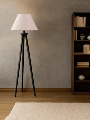 Ambika Home Luxury White  Shade Floor Lamp for Contemporary Home Decor | E27 Holder Included Bulb