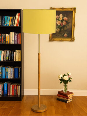 Ambika Home Yellow Shade Premium Floor Lamp for Living Room, Bedroom & Hallway | Decorative Standing Light | E27 Holder Included Bulb