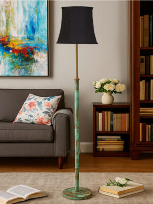 Ambika Home Black  Shade Premium Floor Lamp for Living Room, Bedroom & Hallway | Decorative Standing Light | E27 Holder Included Bulb