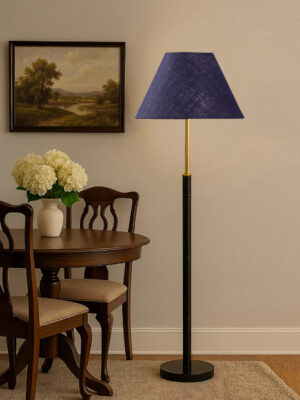 Ambika Home Blue  Shade Premium Floor Lamp for Living Room, Bedroom & Hallway | Decorative Standing Light | E27 Holder Included Bulb