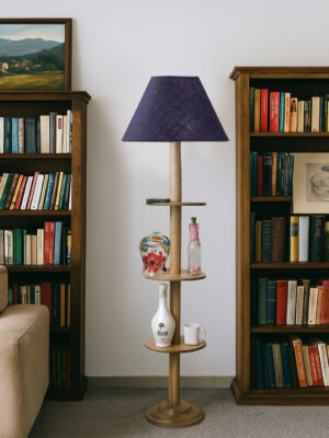 Ambika Home Blue  Shade Premium Floor Lamp for Living Room, Bedroom & Hallway | Decorative Standing Light | E27 Holder Included Bulb