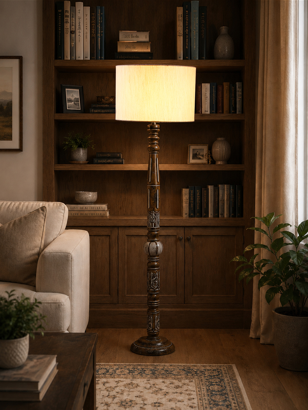 Ambika Home Nordic Bloom White Brushed Floor Lamp | Premium Living Room, Bedroom & Hallway Lighting | E27 Holder & Bulb Included - Image 2