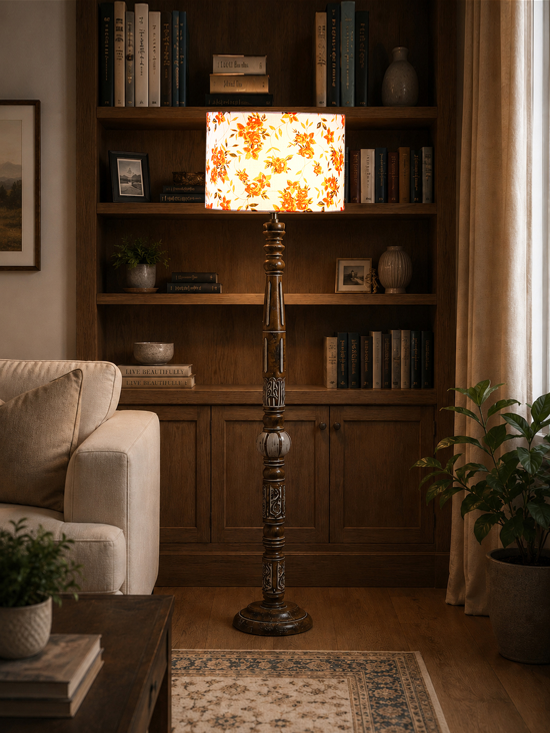 Ambika Home Serene Vista White Brushed Floor Lamp | Premium Living Room, Bedroom & Hallway Lighting | E27 Holder & Bulb Included - Image 2